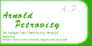 arnold petrovity business card